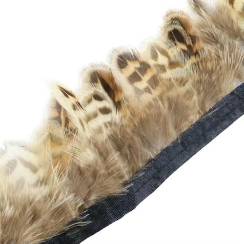 1 Yards natürliche Pfauen-/Fasanen-/Hühnerfederfransen 5–8 cm für Bastelarbeiten, Fransen zum Nähen von Bändern, Handarbeiten, Dekoration-p11 von GVEKJ