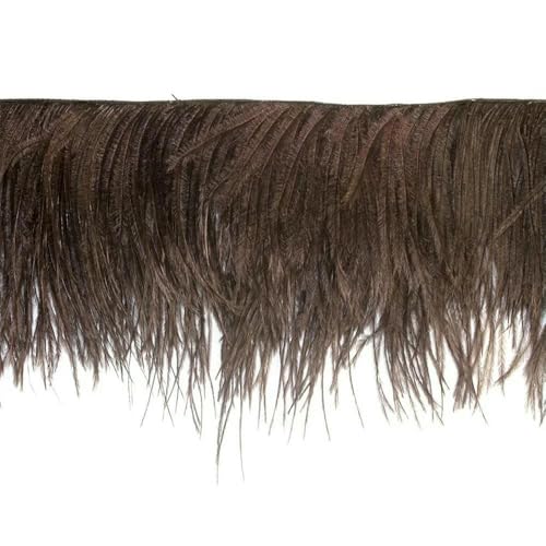 10–15 cm weiße Straußenfedern, Besatz an einer Schnur für Bastelarbeiten, Dekoration, Nähzubehör, Federband zum Basteln, Kaffee 10–15 cm weiße Straußenfedern, Besatz an einer Schnur für Bastelarbeiten, Dekoration, Nähzubehör, Federband zum Basteln, Kaffee von GVEKJ