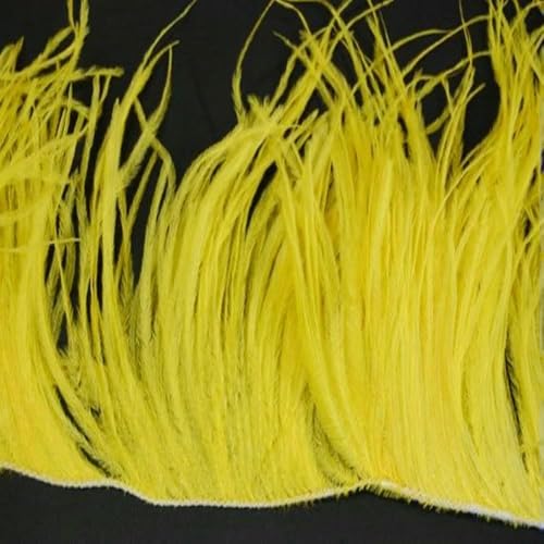 10–15 cm weiße Straußenfedern, Besatz an einer Schnur für DIY-Basteldekoration, Nähzubehör, Federband zum Basteln, Gelb 10–15 cm weiße Straußenfedern, Besatz an einer Schnur für DIY-Basteldekoration, Nähzubehör, Federband zum Basteln, Gelb von GVEKJ