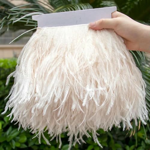 10–22 cm lila Straußenfedern-Besatz, 1 Meter Federband für Partykleider, Kleidung, Fransen, Nähzubehör, 01–10–15 cm, 1-lagig von GVEKJ