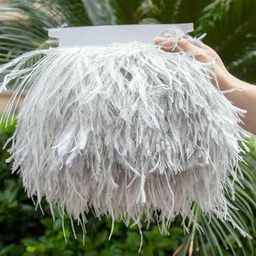 10–22 cm lila Straußenfedern-Besatz, 1 Meter Federband für Partykleider, Kleidung, Fransen, Nähzubehör, 17–15–18 cm, 1-lagig 10–22 cm lila Straußenfedern-Besatz, 1 Meter Federband für Partykleider, Kleidung, Fransen, Nähzubehör, 17–15–18 cm, 1-lagig von GVEKJ