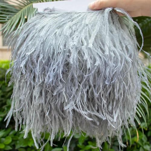 10–22 cm lila Straußenfedern-Besatz, 1 Meter Federband für Partykleider, Kleidung, Fransen, Nähzubehör, 20–15–18 cm, 1-lagig 10–22 cm lila Straußenfedern-Besatz, 1 Meter Federband für Partykleider, Kleidung, Fransen, Nähzubehör, 20–15–18 cm, 1-lagig von GVEKJ