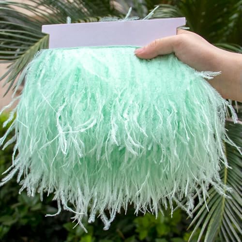 10–22 cm lila Straußenfedern-Besatz, 1 Meter Federband für Partykleider, Kleidung, Fransen, Nähzubehör, 33–15–18 cm, 1-lagig von GVEKJ