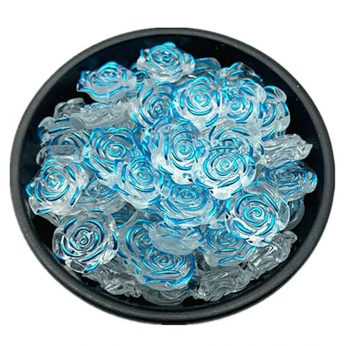 10 Stück/Los 19 mm AB Farbe Rose Blume Flatback Acryl Perlen für Schmuckherstellung Scrapbook Handarbeit Telefon Fall DIY-16 von GVEKJ