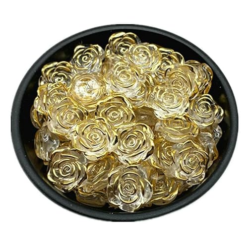 10 Stück/Los 19 mm AB Farbe Rose Blume Flatback Acryl Perlen für Schmuckherstellung Scrapbook Handarbeit Telefonkasten DIY-14 von GVEKJ