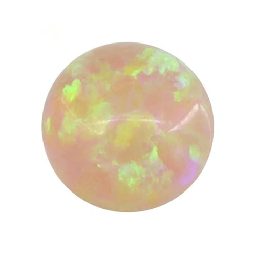 10 Stück Opal-Loseperlen, Steine, flache Basis, Cabochon, Schmuck, gemischte synthetische Edelsteine, runde, mehrfarbige Opale, 8C, 8,0 mm, 10 Stück von GVEKJ