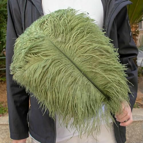 10 Stück Straußenfedern, 15–60 cm, DIY-Schmuck, Hochzeit, Heimdekoration, Bastelzubehör, Handarbeiten, Federn, Tischdekoration, Armeegrün, 55–60 cm, 22–24 Zoll 10 Stück Straußenfedern, 15–60 cm, DIY-Schmuck, Hochzeit, Heimdekoration, Bastelzubehör, Handarbeiten, Federn, Tischdekoration, Armeegrün, 55–60 cm, 22–24 Zoll von GVEKJ