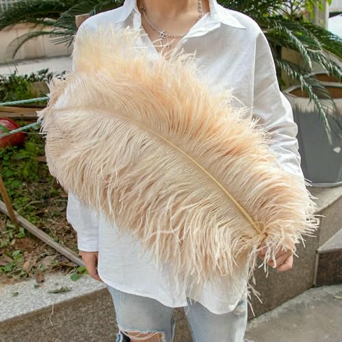 10 stuks/partij 15-50cm rozenstruisvogelveren voor knutselen witte veren vazen bruiloft feestdecoratie handwerk doe-het-zelf accessoire pluimen-licht kaki-45-50cm 18-20inch von GVEKJ