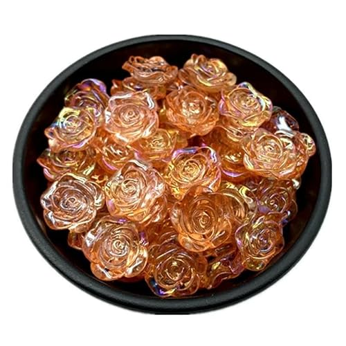 10 teile/los 19mm AB Farbe Rose Blume Flatback Acryl Perlen für Schmuck Machen Sammelalbum Handarbeit Telefon Fall DIY-06 von GVEKJ