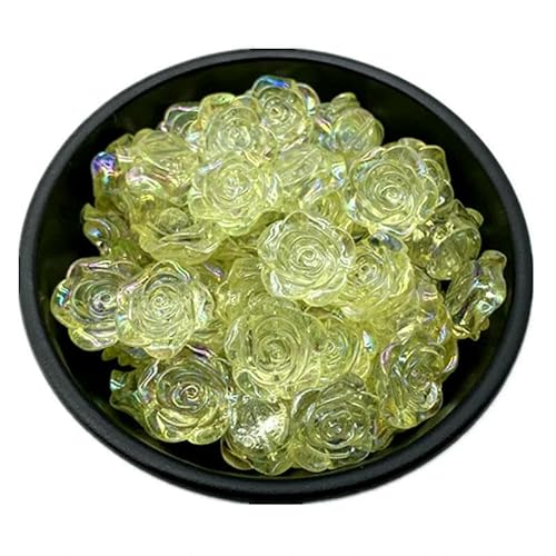 10 teile/los 19mm AB Farbe Rose Blume Flatback Acryl Perlen für Schmuck Machen Sammelalbum Handarbeit Telefon Fall DIY-07 von GVEKJ