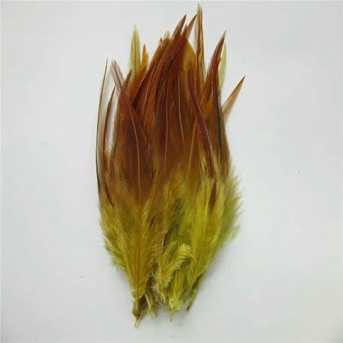 100 Stück/Lot Fasanenfedern 4-6 Zoll 10-15 cm Hühnerfedern DIY Hühnerfeder Schmuck Feder Dekoration Federn-Gelb von GVEKJ