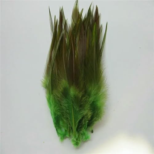 100 Teile/los Fasanenfedern 4-6 Zoll 10-15 cm Hühnerfedern DIY Hühnerfeder Schmuck Feder Dekoration Federn - grün von GVEKJ