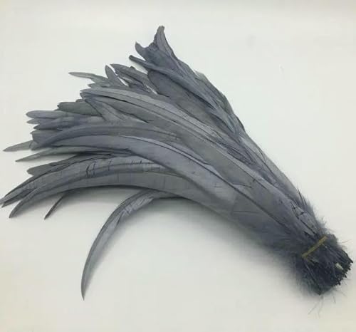 100 stuks hanenstaartveren rood zwart alle maten doe-het-zelf veren kleding sieraden accessoires bruiloft benodigdheden prestatie noodzakelijk-grijs-35-40cm von GVEKJ