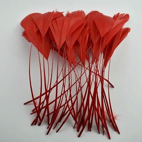 20 teile/los Bunte Gänsefeder Dekoration 12-18 cm Mint Gänse Gänsefedern Handwerk Traumfänger Handwerk Zubehör Federn-rot von GVEKJ