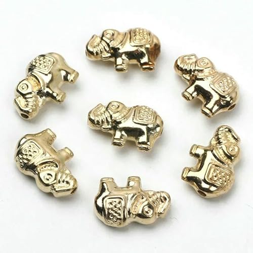 30/60/90 Stück Herz Blume Fisch Eule Schmetterling Perlen Goldfarben Lose Abstandsperlen für Schmuckherstellung DIY Zubehör-8x12mm_a-30 Stück von GVEKJ