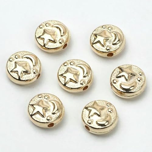 30/60/90 Stück Herz Blume Fisch Eule Schmetterling Perlen Goldfarben Lose Abstandsperlen für Schmuckherstellung DIY Zubehör-9mm_c-30 Stück 30/60/90 Stück Herz Blume Fisch Eule Schmetterling Perlen Goldfarben Lose Abstandsperlen für Schmuckherstellung DIY Zubehör-9mm_c-30 Stück von GVEKJ