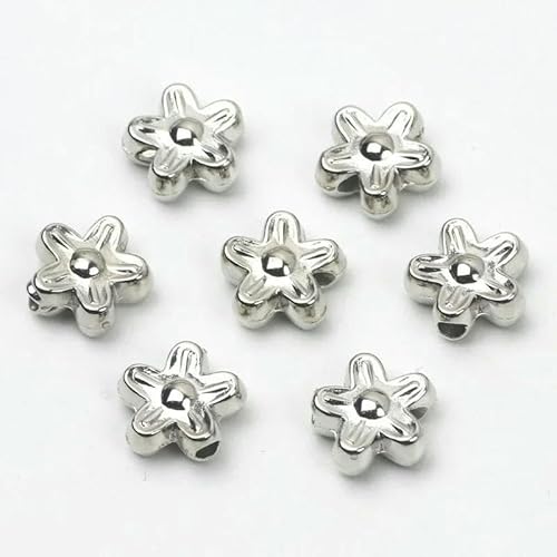 30/60/90 Stück Herz Blume Fisch Eule Schmetterling Perlen Goldfarben Lose Abstandsperlen für Schmuckherstellung DIY Zubehör-9mm_e-30 Stück von GVEKJ