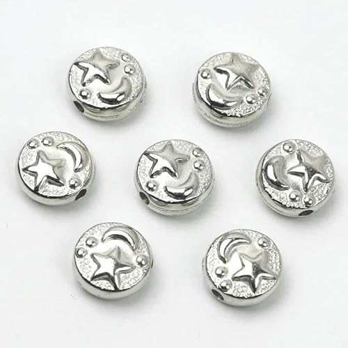 30/60/90 Stück Herz-Blumen-Fisch-Eule-Schmetterlingsperlen Goldfarbene lose Abstandsperlen für die Schmuckherstellung DIY-Zubehör-9 mm_g-30 Stück von GVEKJ