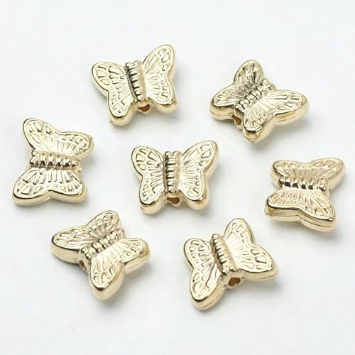 30/60/90 Stück Herz-Blumen-Fisch-Eule-Schmetterlingsperlen Goldfarbene lose Abstandsperlen zur Schmuckherstellung DIY-Zubehör-10x12mm-30 Stück 30/60/90 Stück Herz-Blumen-Fisch-Eule-Schmetterlingsperlen Goldfarbene lose Abstandsperlen zur Schmuckherstellung DIY-Zubehör-10x12mm-30 Stück von GVEKJ