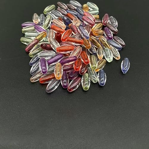 30 Stück Mischfarben, transparente Acrylperlen, lose Abstandshalter für die Schmuckherstellung, Halsketten, Ohrringe, Armbänder, handgefertigt, DIY-24 von GVEKJ