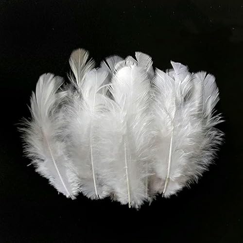 4–8 cm Federn, Dekoration, weiß, 100 Stück, Federn zum Basteln, kleine Mengen, Gänse, Hühner, Traumfänger, Herstellung von Massagen, Haus, Salon-M026c300-100 Stück von GVEKJ