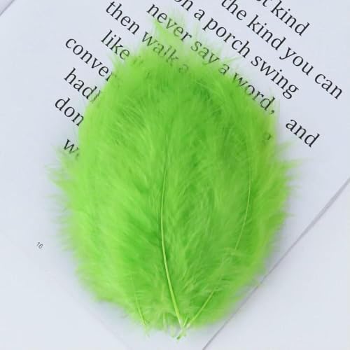 50 Stück Truthahnfedern, DIY, Hochzeit, Kleidung, Dekoration, Schmuckherstellung, Nähzubehör, natürliche Federn zum Basteln, 10–15 cm, Grün, 50 Stück von GVEKJ