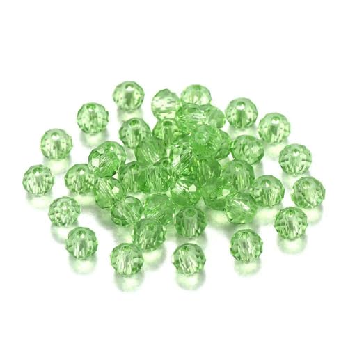 70–300 Stück 3/4/6/8 mm durchscheinende tschechische Kristallglasperle, facettiert, bunte Abstandsperle für DIY-Armbänder, Schmuckherstellung, Zubehör – Hellgrün – 3,0 mm x 300 Stück von GVEKJ