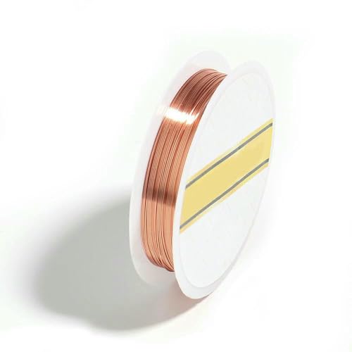 Farben, kein Verfärben, Kupferdraht zur Schmuckherstellung, Perlendraht, Schmuckschnur, Schnurdraht für DIY-Perlen – Roségold – 0,2 mm x 20 m von GVEKJ