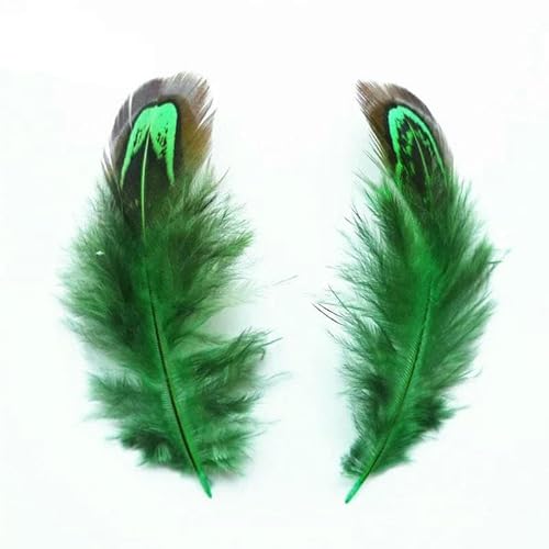 Farbige kleine Ringfasanenfedern zum Basteln, 3–7 cm, Hühnerdekoration, DIY-Bastelzubehör, natürliche Ohrringe, Federn, Grün, 100 Stück Farbige kleine Ringfasanenfedern zum Basteln, 3–7 cm, Hühnerdekoration, DIY-Bastelzubehör, natürliche Ohrringe, Federn, Grün, 100 Stück von GVEKJ