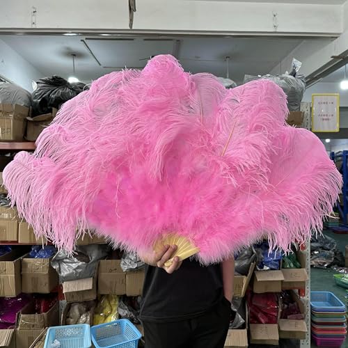 Gelbe große Straußenfederfächer, flauschig, für Performance, Tanz, faltbar, Handfächer, verschiedene Stile, Party-Requisiten, Bühnenshow-Requisiten, Fächer, pink, 130 cm, 2 Stück Gelbe große Straußenfederfächer, flauschig, für Performance, Tanz, faltbar, Handfächer, verschiedene Stile, Party-Requisiten, Bühnenshow-Requisiten, Fächer, pink, 130 cm, 2 Stück von GVEKJ