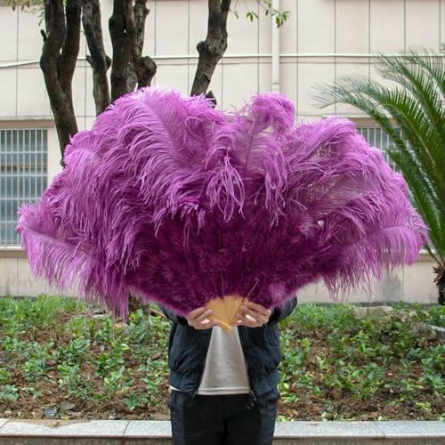 Gelbe große Straußenfederfächer, flauschig, für Performance, Tanz, faltbar, Handfächer, verschiedene Stile, Party-Requisiten, Bühnenshow-Requisiten, Fächer-44 Lila-130CM 1 STÜCK Gelbe große Straußenfederfächer, flauschig, für Performance, Tanz, faltbar, Handfächer, verschiedene Stile, Party-Requisiten, Bühnenshow-Requisiten, Fächer-44 Lila-130CM 1 STÜCK von GVEKJ