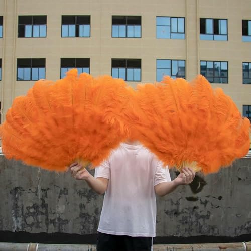 Großhandel 100 cm 130 cm Blauer Straußenfeder-Fächer, Tanzparty, Hochzeit, Bühnenshow, Requisiten, Handfedern, Faltfächer, 13 Knochen, orange, kleiner Fächer, Großhandel 100 cm 130 cm Blauer Straußenfeder-Fächer, Tanzparty, Hochzeit, Bühnenshow, Requisiten, Handfedern, Faltfächer, 13 Knochen, orange, kleiner Fächer, von GVEKJ
