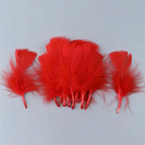 Großhandel 5–10 cm farbige Truthahnfedern Plumas für Heimwerker, Basteln, Hochzeitsfeier, Dekoration, Kostümzubehör, 100 Stück-Rot-5–10 cm von GVEKJ