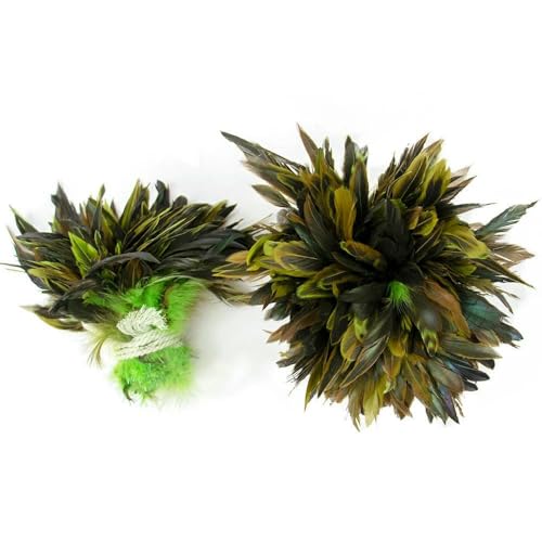 Mehrfarbige natürliche Fasanenfedern, 100 Stück, für Hühner, Hähne, Schwanzfedern, Dekoration, Federn, Kostümschmuckherstellung, 15–20 cm, Grün, 15–20 cm von GVEKJ