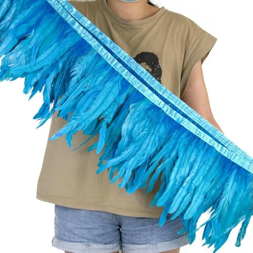 Meter Hahnenfederbesatz, 25–30 cm, Schwanzfedern zum Basteln, Kleiderbänder, Karneval, Hochzeit, Kostümdekoration, Federn, Seeblau, 1 Meter Meter Hahnenfederbesatz, 25–30 cm, Schwanzfedern zum Basteln, Kleiderbänder, Karneval, Hochzeit, Kostümdekoration, Federn, Seeblau, 1 Meter von GVEKJ