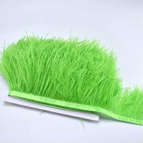 Natürliche Straußenfederbesatz, 8–10 cm, 2 m, für schöne Hochzeiten, Federn, Spitzenband, Basteln, DIY, Party, Federn, Nähen, Kleidung, Dekorationen – grün von GVEKJ
