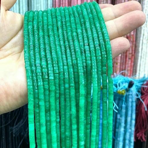Naturstein, 2 x 4,0 mm, Rondelle, Eis, Amazonit, Chalcedon, flach, rund, lose Abstandsperlen für die Schmuckherstellung, DIY-Armbandanhänger, grün, 4 x 2 mm, 147–150 Stück von GVEKJ