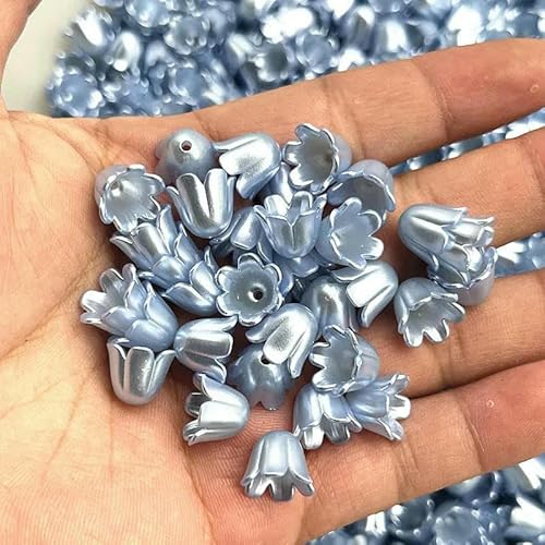 Neue 50 Stück 10 x 11 mm Acryl Convallaria Majalis Perlenkappen Schmuckzubehör Charms Armbänder Spacer Perlen für Schmuckherstellung-91 von GVEKJ