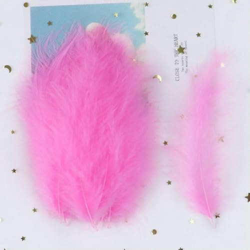 Veelkleurige kalkoenveer van 10-15 cm voor doe-het-zelf-knutselen, sieraden, dromenvanger, kip, kalkoenveer, carnaval, roze, 500 stuks von GVEKJ