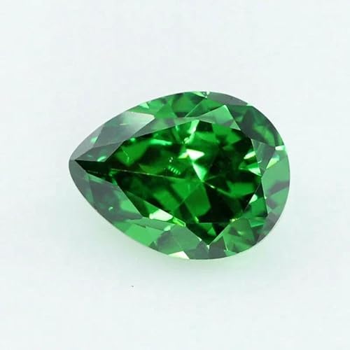 Zirkonia-Stein, mehrfarbig, birnenförmig, Brillantschliff, lose Zirkonia-Steine, synthetische Edelsteine, Perlen für Schmuck, 2 x 3 – 13 x 18 mm, AAAAA, grün, 7 x 9 mm, 20 Stück von GVEKJ