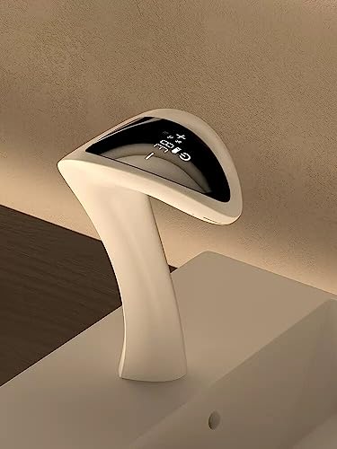 Intelligente Digitalanzeige Sensor Waschbecken Wasserhahn Heiß- und Kaltwassermischer Wandmontage Badezimmer Messing Waschbecken Eitelkeitshahn von GVEXLUOQ