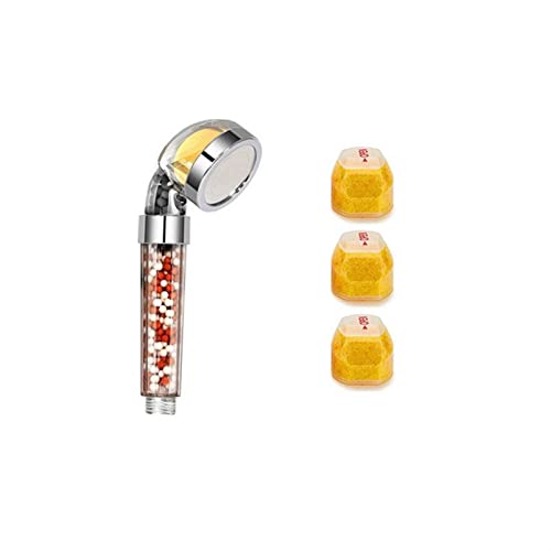 GVGMTAEAVZ Badezimmer Ionic Mineral Perlen Duschkopf for Vitamin C Dusche Zitronenaromafilter Hochdruckrettung Wasser Handheld SPA Dusche Duschkopf(Set B) von GVGMTAEAVZ