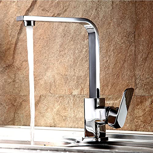 GVGMTAEAVZ Messing Chrome Heiß- und Kaltwasserküchenhahn Wasserhahn 360 Grad Rotation Einzelgriff Wasserhahn von GVGMTAEAVZ