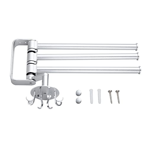 GVGMTAEAVZ Space Aluminium Rotierender Handtuchhalter Topfschaufel Papiertaschentuchhalter for Zuhause Küche Badezimmer Schaukel Handtücher Bar Aufhänger Handtuchhalter(Silver) von GVGMTAEAVZ