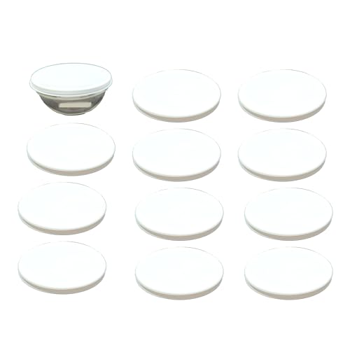 12 Stück Deckel Ø 14,5 cm in weiß passend für Ø 14 cm Melamin- Salat- und Glasschüssel von GVK ECO