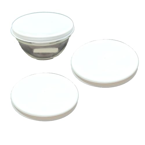 GVK ECO 3 Stück Deckel Ø 17,5 cm in weiß passend für Ø 17 cm Melamin- Salat- und Glasschüssel von GVK ECO
