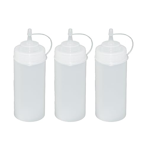 3 Stück transparente Quetschflaschen 0,49 Liter Dosierflasche Spenderflasche Dressingflasche von GVK ECO