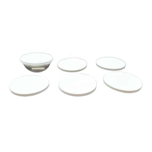6 Stück Deckel Ø 12,5 cm in weiß passend für Ø 12 cm Melamin- Salat- und Glasschüssel von GVK ECO
