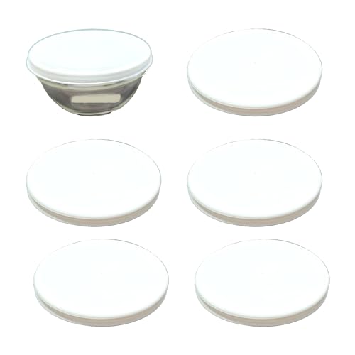 6 Stück Deckel Ø 14,5 cm in weiß passend für Ø 14 cm Melamin- Salat- und Glasschüssel von GVK ECO