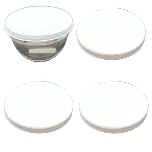 GVK ECO 4 Stück Deckel Ø 20,5 cm in weiß passend für Ø 20 cm Melamin- Salat- und Glasschüssel von GVK ECO